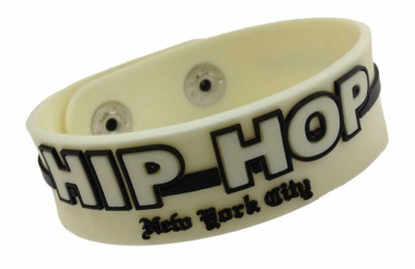 Silikon Armband - Weiß Hip Hop