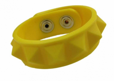 Silikon Armband - Gummi Nieten Gelb