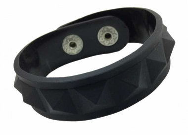 Silicone Armband - Rubber Rivets Black