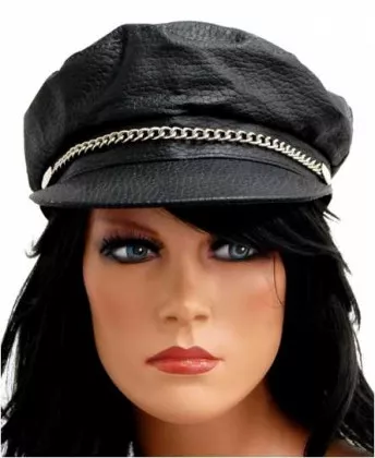 Cap Kunstleder Schwarz