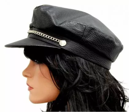 Cap Kunstleder Schwarz