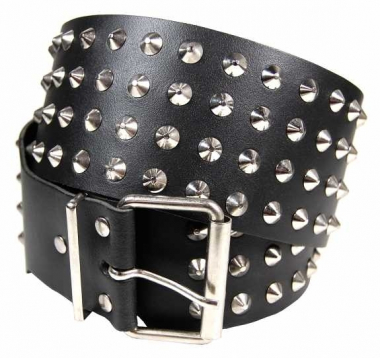 Conical Studded Leather Belt 4 row