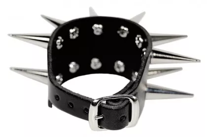 Spike Nieten Lederarmband 2-reihig