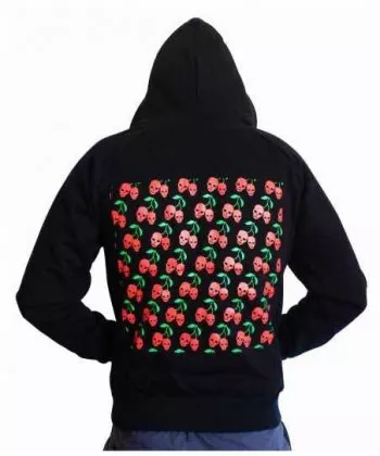 Gothic Kapuzensweatshirt - Cherry & Skulls