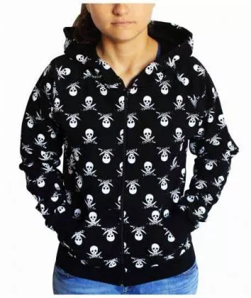 Gothic Kapuzensweatshirt - Skulls & Swords