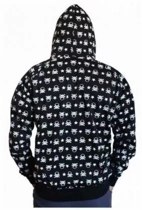 Gothic Kaputzensweatshirt - Skulls & Stars