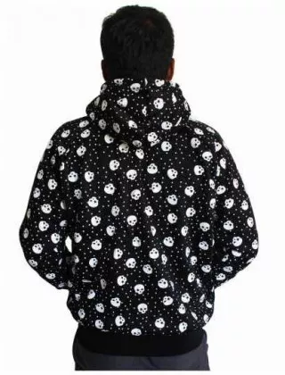 Gothic Kaputzensweatshirt - Skulls & Dots