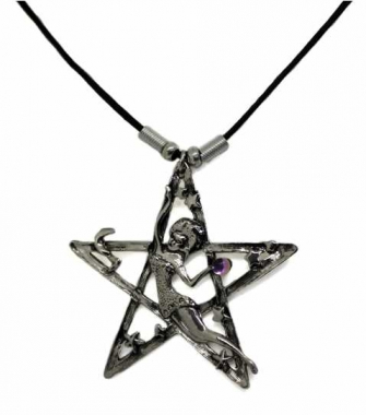 Halskette Elfe auf Pentagramm