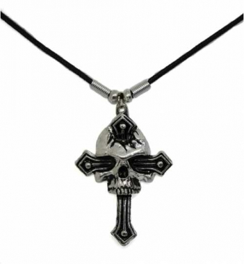 Necklace Cross & skull