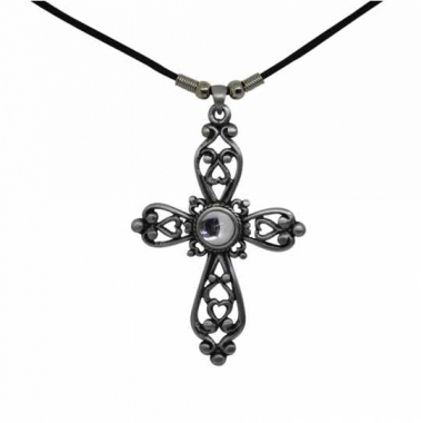 Halskette Kreuz mit Stein