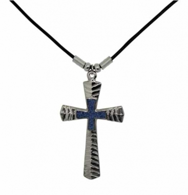 Chain with little blue Cross Pendant