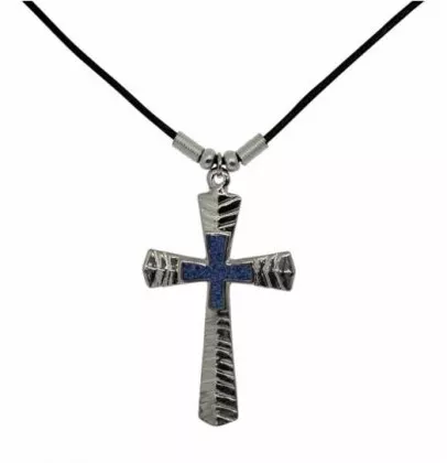 Kette mit kleinem blauen Kreuz Anhänger