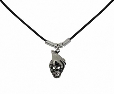 Necklace Hand on Skull