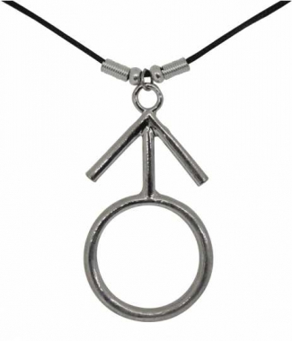 Necklace with Male Sign Pendant - Male Spear