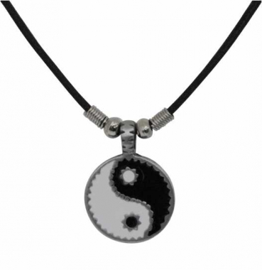 Yin Yang Pewter Pendant with Cotton Cord