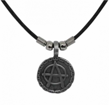 Anarchy Symbol Pendant with Cotton Cord