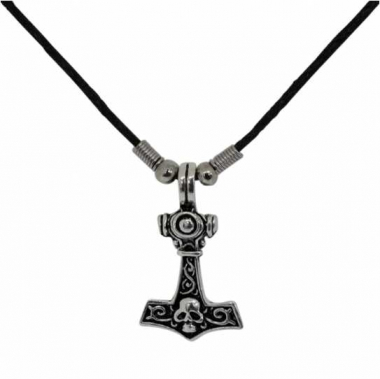 Necklace Thor Hammer with Skull