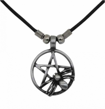 Gothic Halskette - Pentagramm mit Spinne