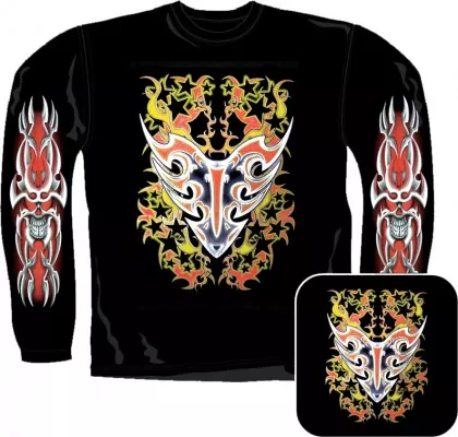 Sweatshirt - Feuer Sterne Totenkopf