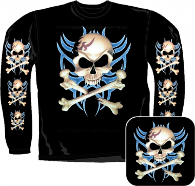 Sweatshirt - Piraten Totenkopf Tribal