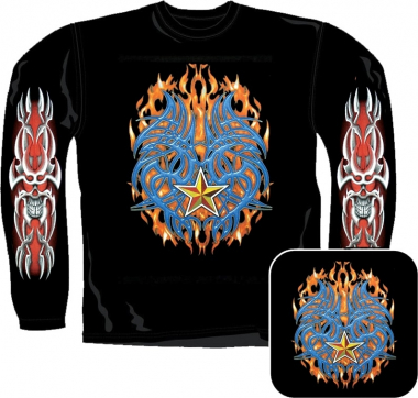 Sweatshirt - Fire Tribal Skull