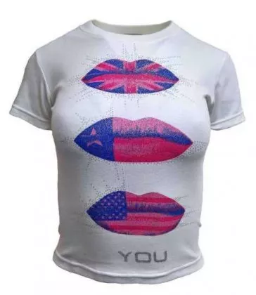 Damen Top Weiß Lippen