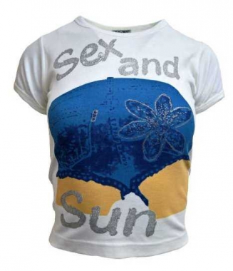 Damen Top Weiß Sex & Sun