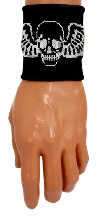 Schweißband Schwarz Totenkopf
