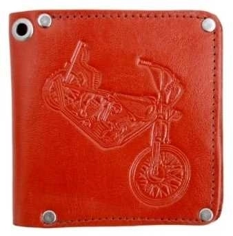 Biker Geldbörse - Rot mit Motorrad Motiv