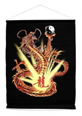 Textile Poster Yin Yang Dragon