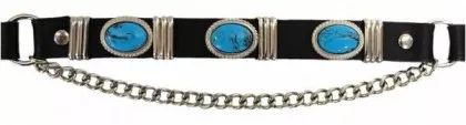 Leather Bootstrap - Blue Stones