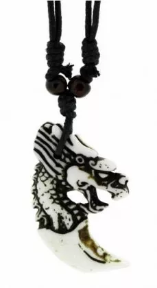 Gothic Halskette weißer Drache