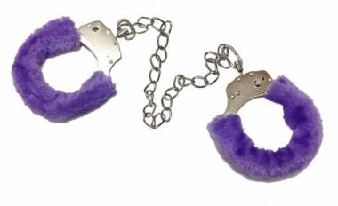 Furry Leg Cuffs - Purple