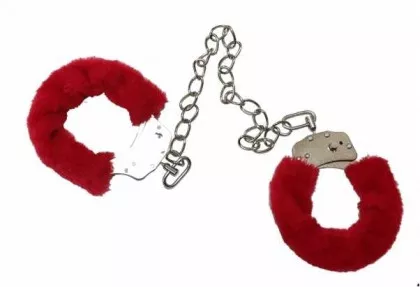 Flauschige Fußschellen - Rot