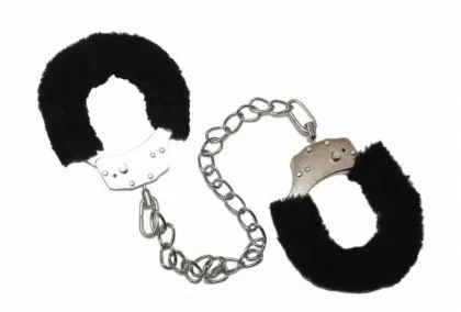 Flauschige Fußschellen - Schwarz