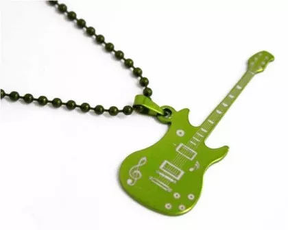 Rock Gitarre Anhänger Halskette Grün