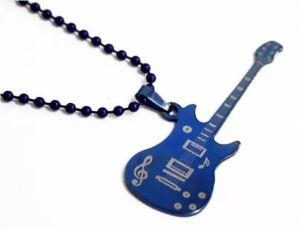 Rock Gitarre Blau Halskette