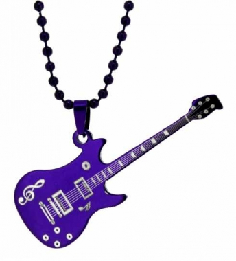 Gothic Necklace Jewelry Purple Guitar