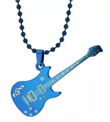 Rock Gitarre Halskette Cyan
