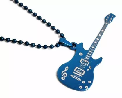 Rock Gitarre Halskette Cyan