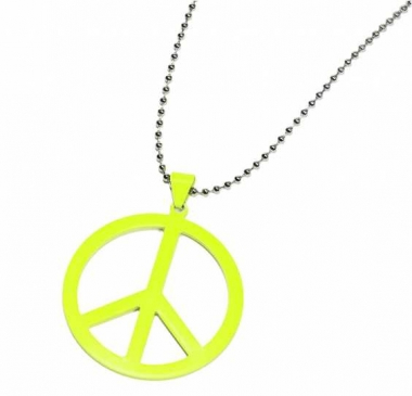 Necklace Neon yellow Peace