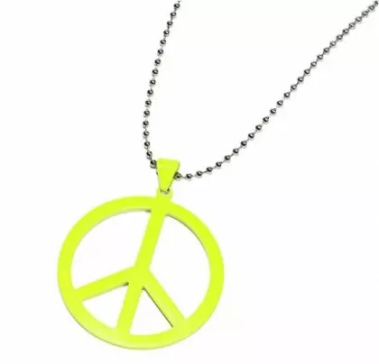 Gothic Halskette Neongelb Peace
