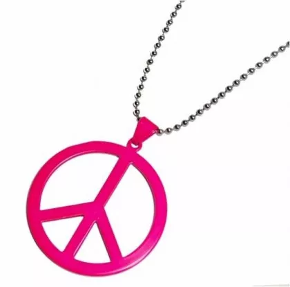 Gothic Halskette Neonpink Peace