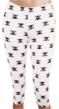 Leggings Totenköpfe Weiß