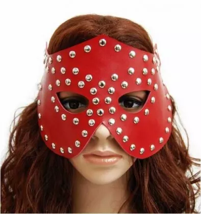 Venezianische Maske - Nieten - Rot