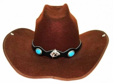 Leather Hatband - Blue Stone & Horse