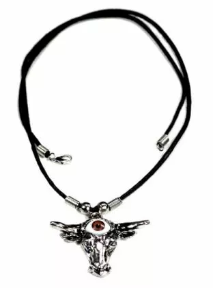 Gothic Halskette Stier mit braunem Auge