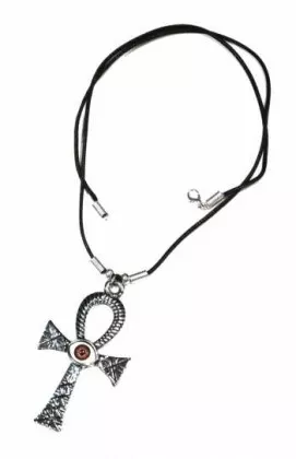 Gothic Halskette Kreuz & braunes Auge