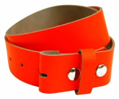Leather Belt without Buckle - Neon Orange