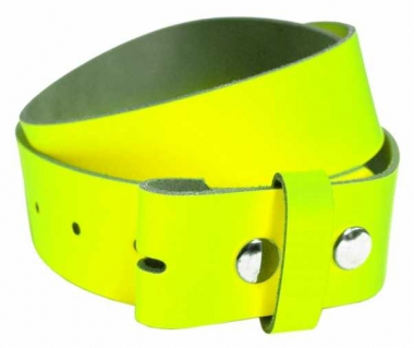 Leather Belt without Buckle - Neon Yellow